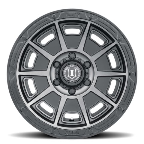 ICON Victory 17x8.5 6x120 0mm Offset 4.75in BS Smoked Satin Black Tint Wheel thumbnail 2