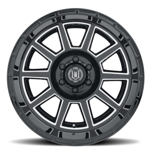 ICON Recoil 20x10 5x5 -24mm Offset 4.5in BS Gloss Black Milled Spokes Wheel thumbnail 1