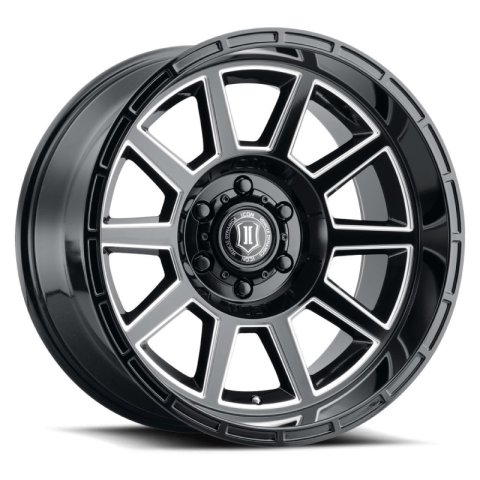 ICON Recoil 20x10 5x5 -24mm Offset 4.5in BS Gloss Black Milled Spokes Wheel thumbnail 3