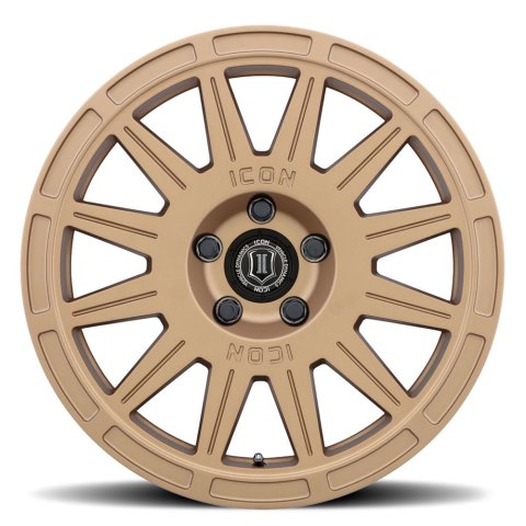 ICON Ricochet 17x8 5x100 38mm Offset 6in BS Satin Gold Wheel thumbnail 1