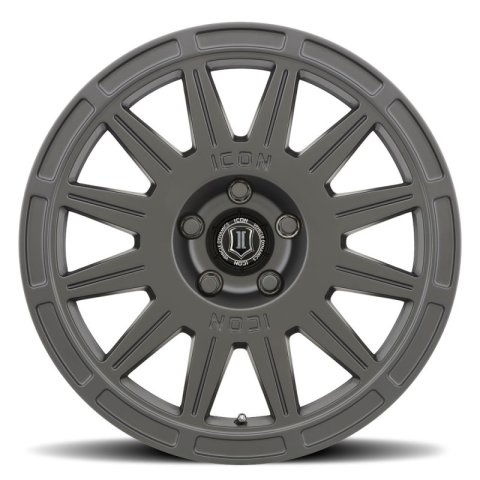 ICON Ricochet 17x8 5x4.5 38mm Offset 6in BS Satin Black Wheel thumbnail 4