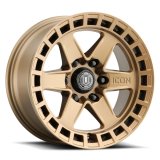 ICON Raider 17x8.5 6x135 6mm Offset 5in BS Satin Brass Wheel thumbnail 2