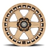 ICON Raider 17x8.5 6x120 0mm Offset 4.75in BS Satin Brass Wheel thumbnail 1