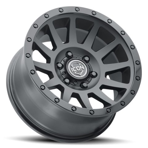 ICON Compression 17x8.5 6x135 6mm Offset 5in BS 87.1mm Bore Double Black Wheel thumbnail 4