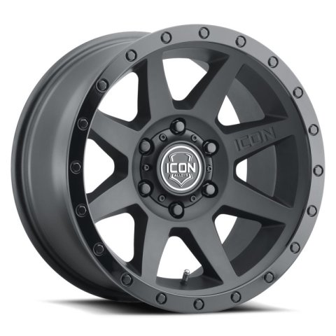 ICON Rebound 17x8.5 6x5.5 0mm Offset 4.75in BS 106.1mm Bore Double Black Wheel thumbnail 1