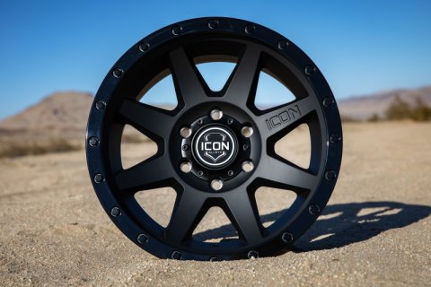 ICON Rebound 17x8.5 6x5.5 0mm Offset 4.75in BS 106.1mm Bore Double Black Wheel thumbnail 6