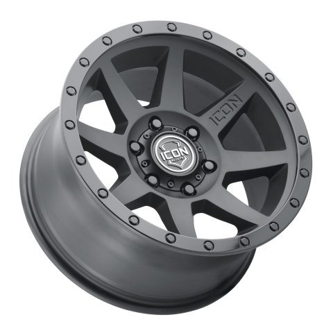 ICON Rebound 17x8.5 6x5.5 25mm Offset 5.75in BS 95.1mm Bore Double Black Wheel thumbnail 1
