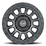 ICON Hulse 17 X 8.5 5 X 4.5 0mm Offset 4.75in BS Double Black thumbnail 1