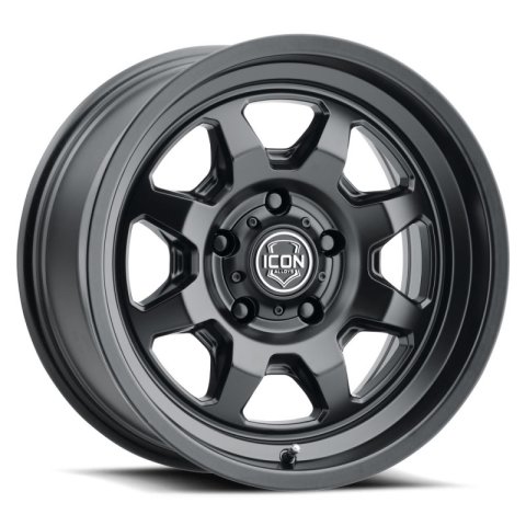 ICON Nuevo 17 X 8.5 6 X 5.5 0mm Offset 4.75in BS Satin Black thumbnail 1