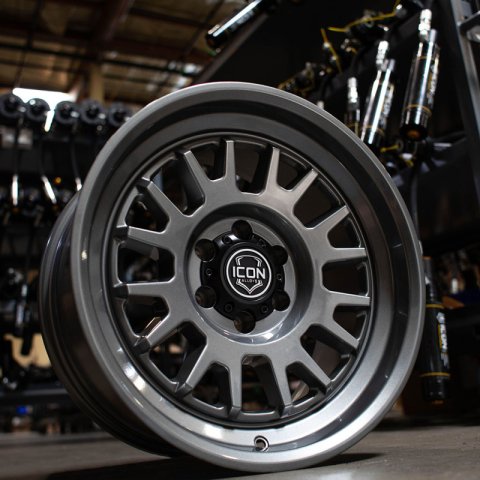 ICON Anza 17x8.5 / 6x5.5 / 25mm Offset / 5.75in BS - Gun Metal Wheel thumbnail 4