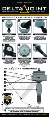 ICON 96-04 Toyota Tacoma Billet Upper Control Arm DJ Kit thumbnail 8