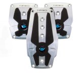 NRG Brushed Aluminum Sport Pedal M/T - Silver w/Black Rubber Inserts thumbnail 1