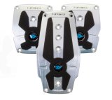NRG Brushed Aluminum Sport Pedal M/T - Silver w/Black Rubber Inserts thumbnail 3