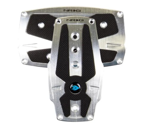 NRG Brushed Aluminum Sport Pedal A/T - Silver w/Black Rubber Inserts thumbnail 4