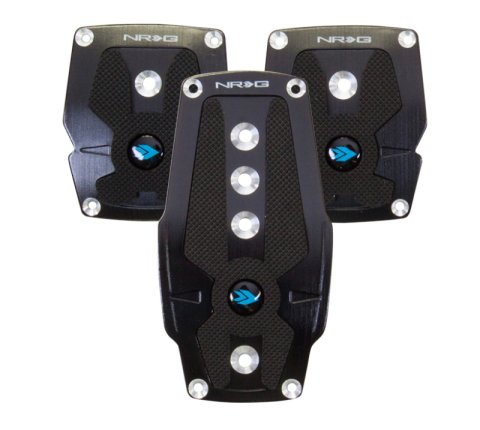 NRG Brushed Aluminum Sport Pedal M/T - Black w/Black Rubber Inserts thumbnail 3