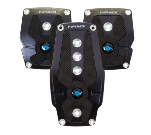 NRG Brushed Aluminum Sport Pedal M/T - Black w/Black Rubber Inserts thumbnail 4
