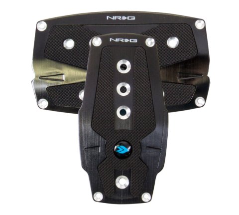 NRG Brushed Aluminum Sport Pedal A/T - Black w/Black Rubber Inserts thumbnail 2