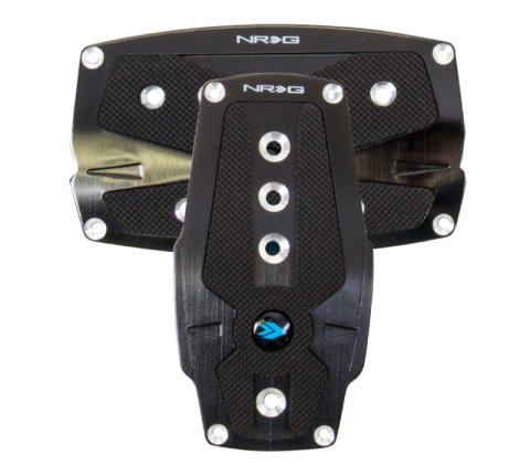 NRG Brushed Aluminum Sport Pedal A/T - Black w/Black Rubber Inserts thumbnail 3