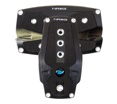 NRG Brushed Aluminum Sport Pedal A/T - Black w/Black Rubber Inserts thumbnail 4