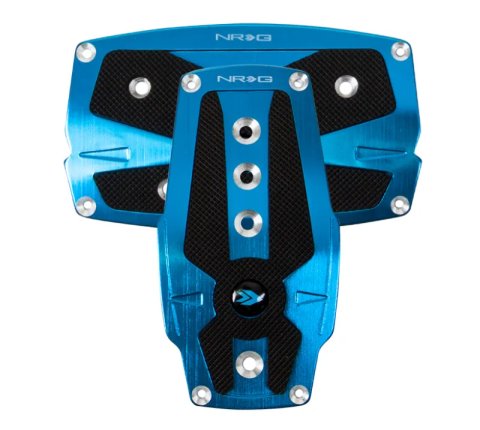 NRG Brushed Aluminum Sport Pedal A/T - Blue w/Black Rubber Inserts thumbnail 4