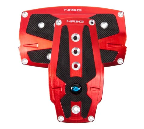 NRG Brushed Aluminum Sport Pedal A/T - Red w/Black Rubber Inserts thumbnail 4