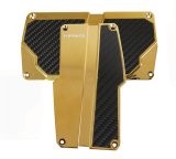 NRG Brushed Aluminum Sport Pedal A/T - Chrome Gold w/Black Carbon thumbnail 1