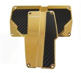 NRG Brushed Aluminum Sport Pedal A/T - Chrome Gold w/Black Carbon thumbnail 2