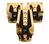 NRG Aluminum Sport Pedal M/T - Chrome Gold w/Black Rubber Inserts thumbnail 1