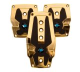 NRG Aluminum Sport Pedal M/T - Chrome Gold w/Black Rubber Inserts thumbnail 2