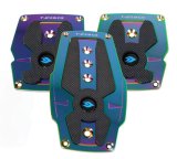 NRG Aluminum Sport Pedal M/T - Neochrome w/Black Rubber Inserts thumbnail 2