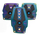NRG Aluminum Sport Pedal M/T - Neochrome w/Black Rubber Inserts thumbnail 3