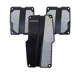 NRG Brushed Aluminum Sport Pedal M/T - Black w/Silver Carbon thumbnail 1