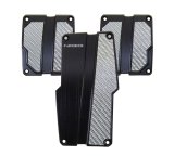 NRG Brushed Aluminum Sport Pedal M/T - Black w/Silver Carbon thumbnail 2