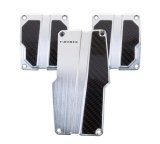 NRG Brushed Aluminum Sport Pedal M/T - Silver w/Black Carbon thumbnail 2