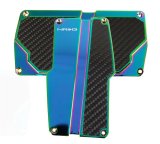 NRG Brushed Aluminum Sport Pedal A/T - Silver w/Black Carbon thumbnail 1