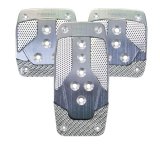 NRG Aluminum Sport Pedal M/T - Gunmetal w/Silver Carbon thumbnail 1