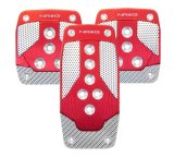 NRG Aluminum Sport Pedal M/T - Red w/Silver Carbon thumbnail 1