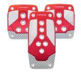 NRG Aluminum Sport Pedal M/T - Red w/Silver Carbon thumbnail 4