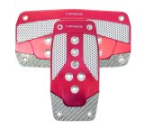 NRG Aluminum Sport Pedal A/T - Red w/Silver Carbon thumbnail 3