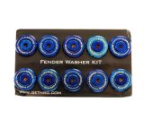 NRG M-Style Fender Washer Kit (TI Series) M6 Bolts For Plastic (TI Brn Wshr/Silver Scrw) - Set of 10 thumbnail 1