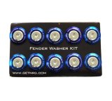NRG Fender Washer Kit (TI Series) M6 Bolts/SS For Plastic (Silver Washer/TI Burn Screw) - Set of 10 thumbnail 1