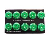 NRG Fender Washer Kit w/Color Matched M6 Bolt Rivets For Plastic (Green) - Set of 10 thumbnail 1