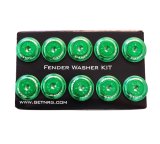 NRG Fender Washer Kit w/Color Matched M6 Bolt Rivets For Plastic (Green) - Set of 10 thumbnail 3