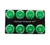 NRG Fender Washer Kit w/Color Matched M8 Bolt Rivets For Plastic (Green) - Set of 8 thumbnail 1