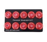 NRG Fender Washer Kit w/Color Matched M6 Bolt Rivets For Plastic (Red) - Set of 10 thumbnail 3