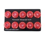 NRG Fender Washer Kit w/Color Matched M6 Bolt Rivets For Plastic (Red) - Set of 10 thumbnail 6