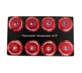 NRG Fender Washer Kit w/Color Matched M8 Bolt Rivets For Plastic (Red) - Set of 8 thumbnail 1