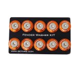 NRG Fender Washer Kit w/Rivets For Plastic (Orange) - Set of 10 thumbnail 2