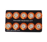NRG Fender Washer Kit w/Rivets For Plastic (Orange) - Set of 10 thumbnail 4
