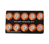 NRG Fender Washer Kit w/Rivets For Plastic (Orange) - Set of 10 thumbnail 6
